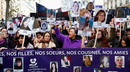 Thousands march in France to denounce violence against women